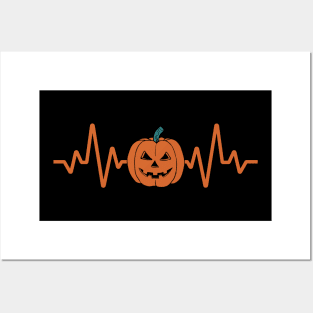 Pumpkin Heartbeat Halloween Posters and Art